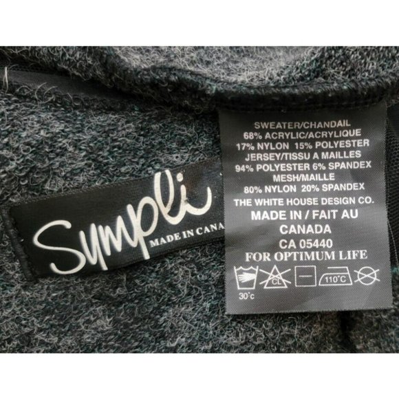 Sympli Tangent Tunic Sweater Mixed Media Lagenlook Hem Mesh Sleeve Knit Top 6-8 - Picture 11 of 12